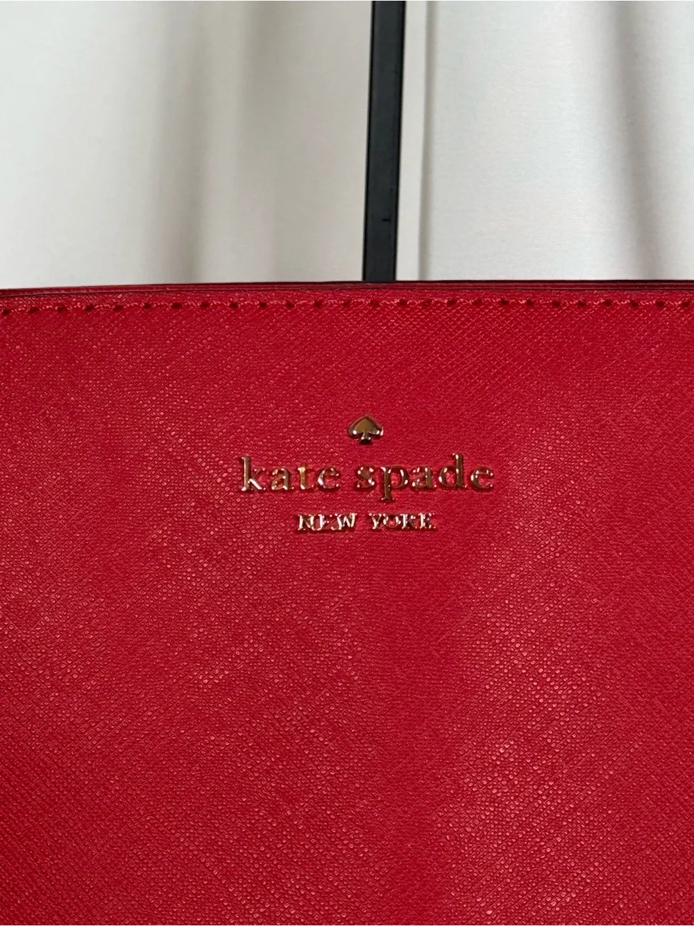 kate spade red saffiano leather tote